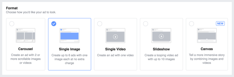 Facebook ads Format