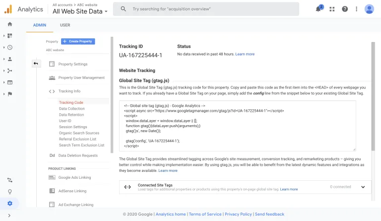 Google Analytics Tracking ID