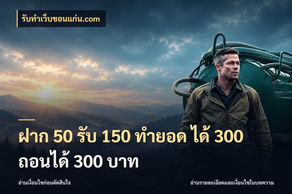 ฝาก 50 รับ 150 ทํายอด ได้ 300 ถอนได้ 300 บาท สายโบนัสเลือกจังหวะสนุกได้อย่างไร ในมุม รับทําเว็บขอนแก่น.com
