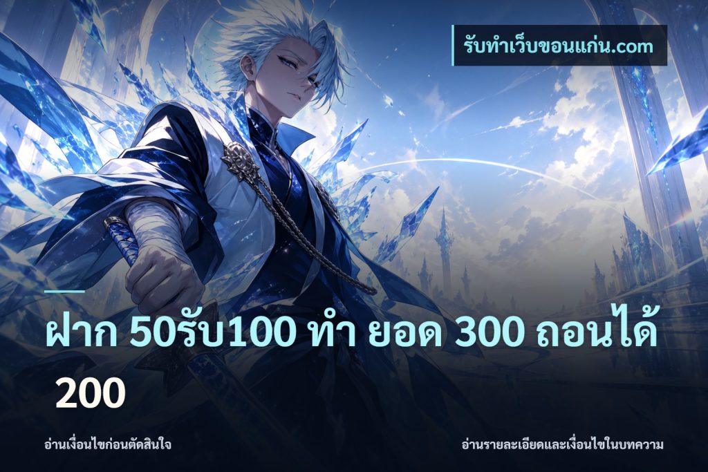 ฝาก 50รับ100 ทํา ยอด 300 ถอนได้ 200