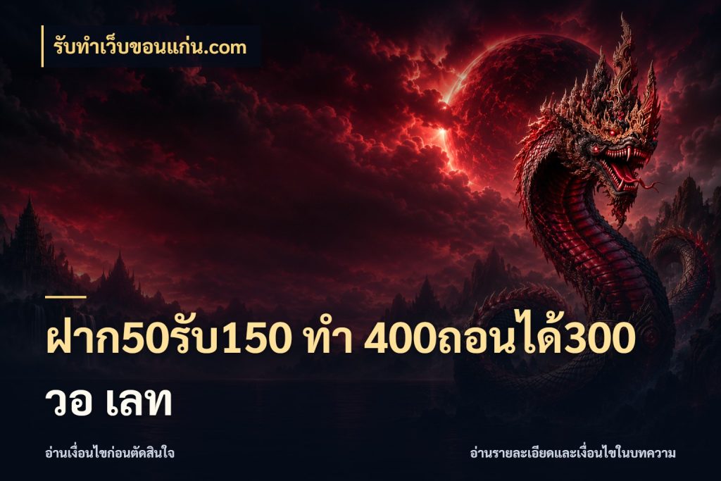 ฝาก50รับ150 ทํา 400ถอนได้300 วอ เลท รับทําเว็บขอนแก่น.com จับคู่โบนัสกับสไตล์เกมที่ชอบ