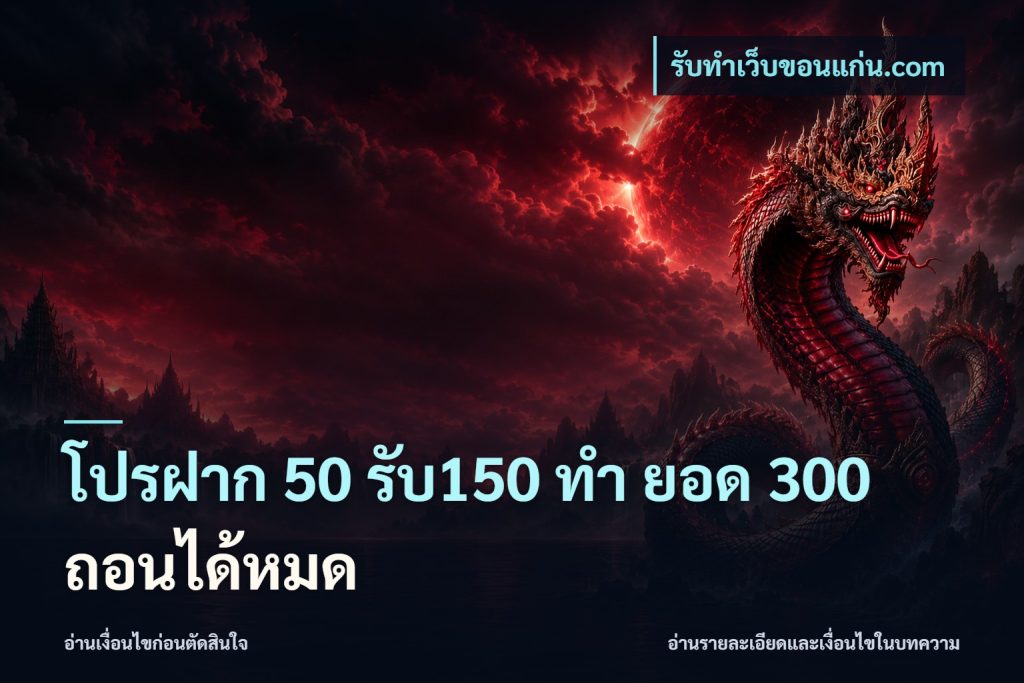 โปรฝาก 50 รับ150 ทํา ยอด 300 ถอนได้หมด