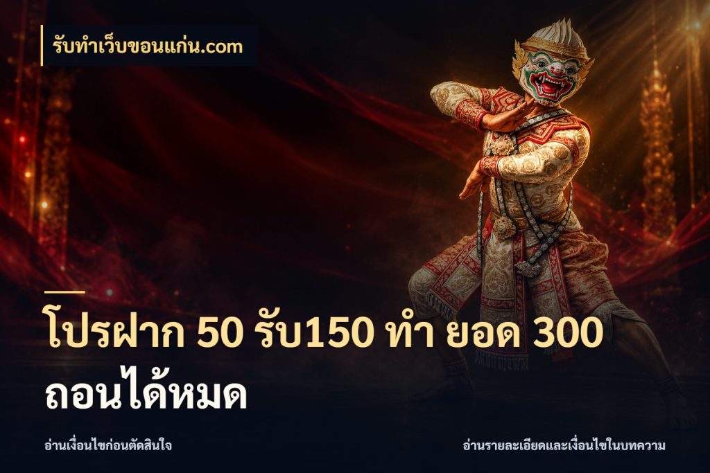 โปรฝาก 50 รับ150 ทํา ยอด 300 ถอนได้หมด รับทําเว็บขอนแก่น.com โปรยอดรับที่สายเกมสนใจ