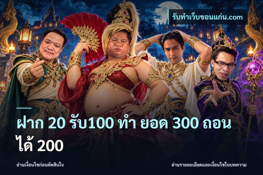 ฝาก 20 รับ100 ทํา ยอด 300 ถอนได้ 200
