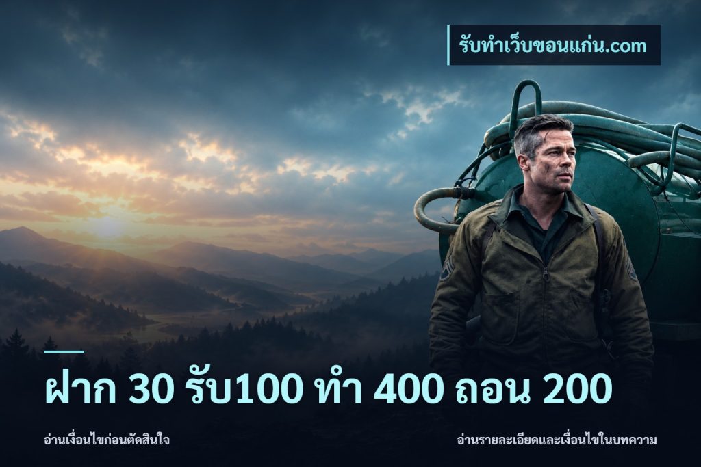 ฝาก 30 รับ100 ทํา 400 ถอน 200