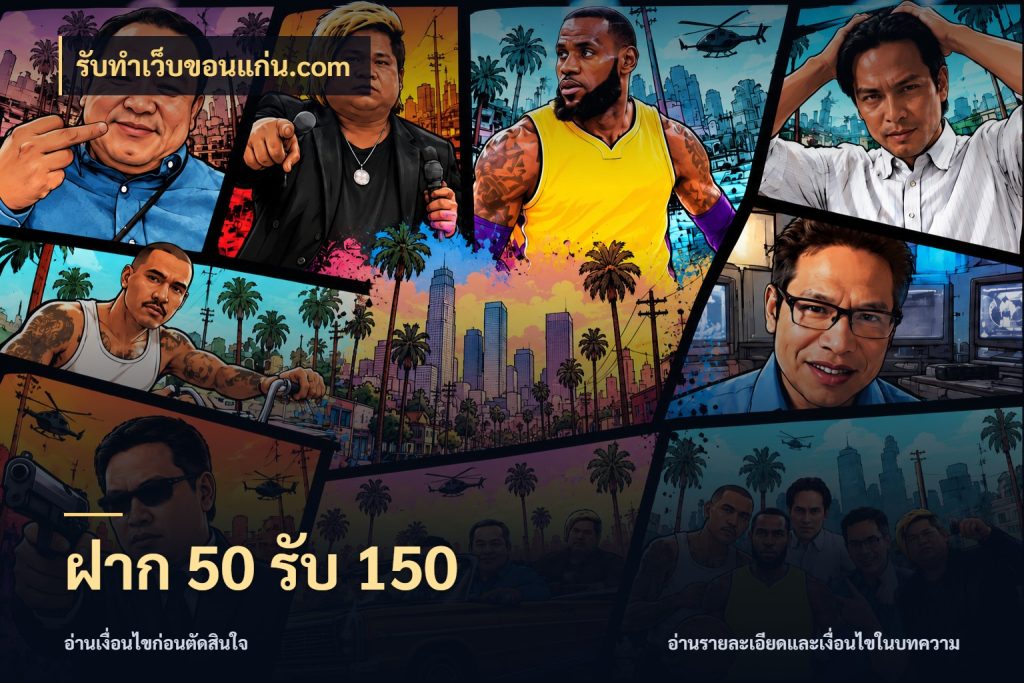 ฝาก 50 รับ 150 รูปแบบโบนัสกับสิทธิ์ของสายเกม กับ รับทําเว็บขอนแก่น.com