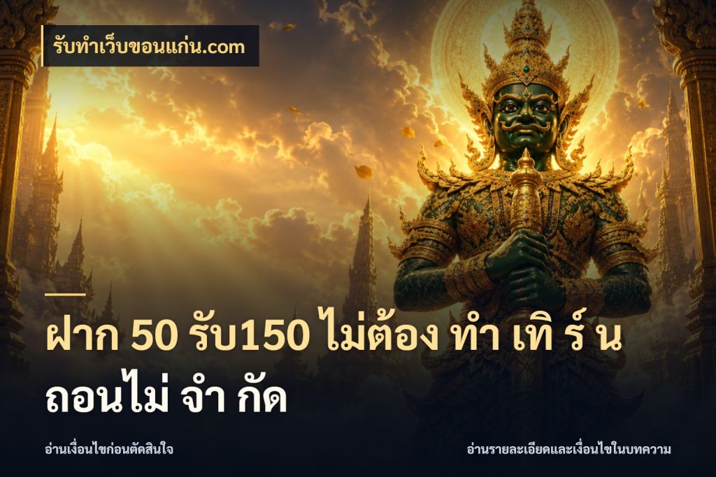 ฝาก 50 รับ150 ไม่ต้อง ทํา เทิ ร์ น ถอนไม่ จํา กัด ยอดฝากและยอดรับในมุมของคนชอบลุ้น กับ รับทําเว็บขอนแก่น.com