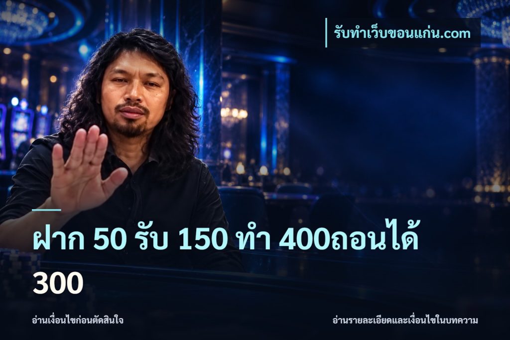 ฝาก 50 รับ 150 ทํา 400ถอนได้ 300