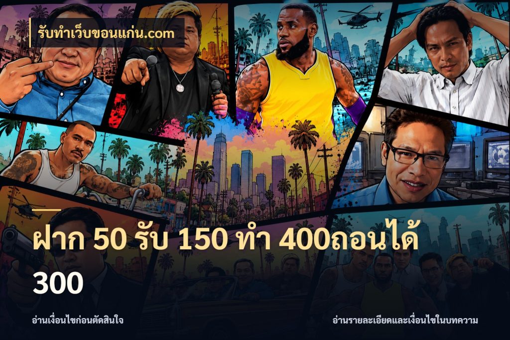 ฝาก 50 รับ 150 ทํา 400ถอนได้ 300 เครดิตกับรูปแบบโปรที่ตรงใจ กับ รับทําเว็บขอนแก่น.com