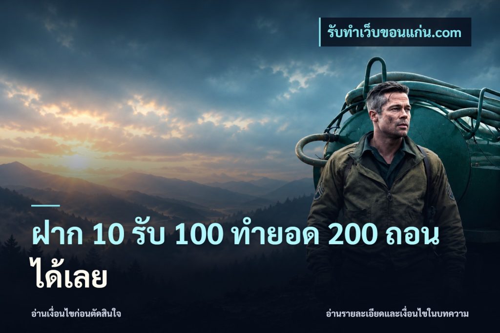 ฝาก 10 รับ 100 ทํายอด 200 ถอนได้เลย