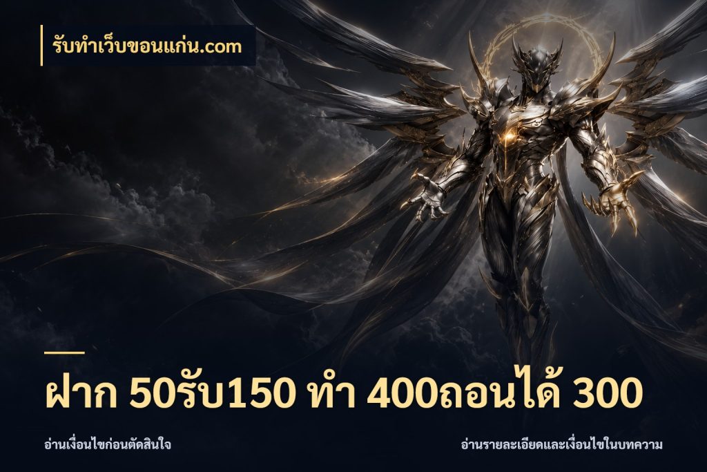 ฝาก 50รับ150 ทํา 400ถอนได้ 300 โปรยอดรับที่สายเกมสนใจ ในมุม รับทําเว็บขอนแก่น.com