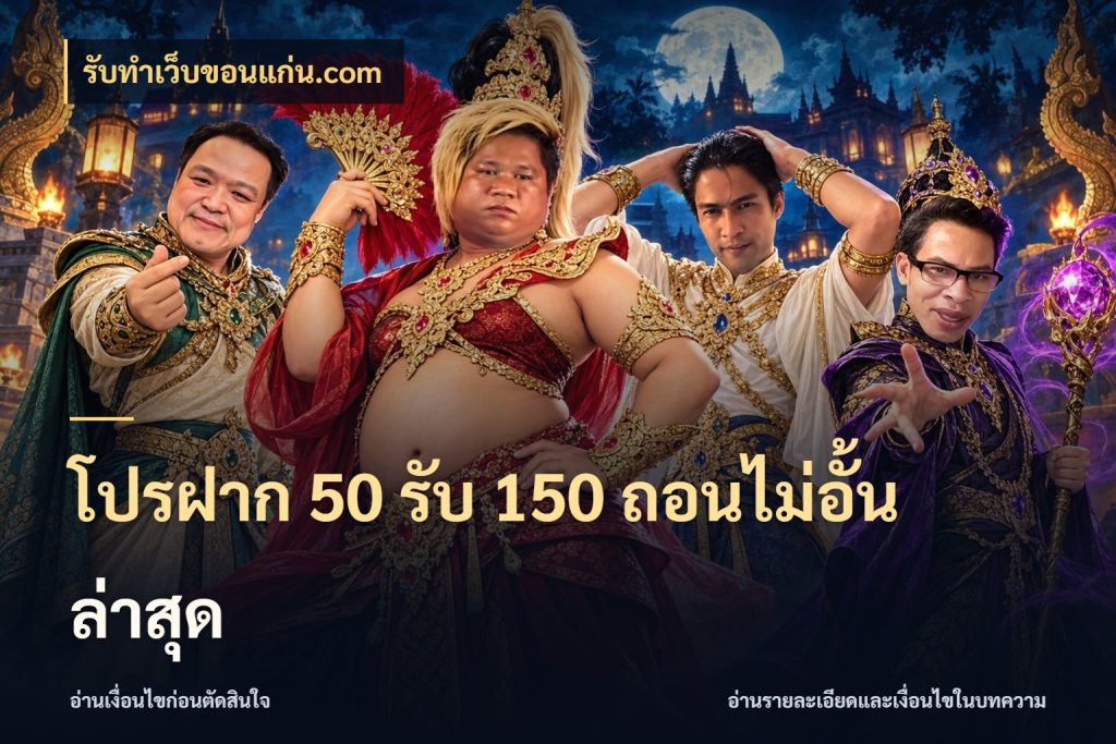 โปรฝาก 50 รับ 150 ถอนไม่อั้นล่าสุด รับทําเว็บขอนแก่น.com เครดิตกับรูปแบบโปรที่ตรงใจ