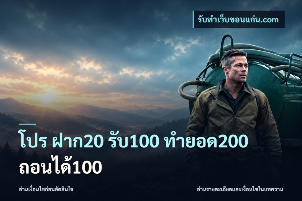 โปร ฝาก20 รับ100 ทำยอด200 ถอนได้100