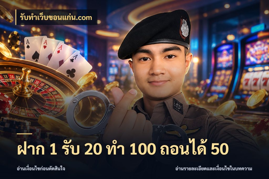 ฝาก 1 รับ 20 ทำ 100 ถอนได้ 50 โปรยอดรับที่สายเกมสนใจ สไตล์ รับทําเว็บขอนแก่น.com