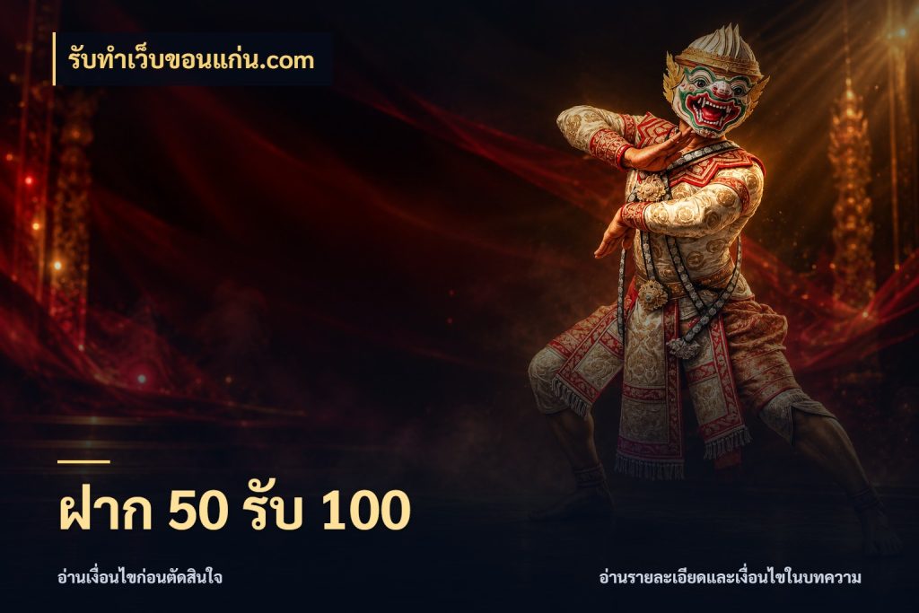ฝาก 50 รับ 100 รับทําเว็บขอนแก่น.com เครดิตกับรูปแบบโปรที่ตรงใจ