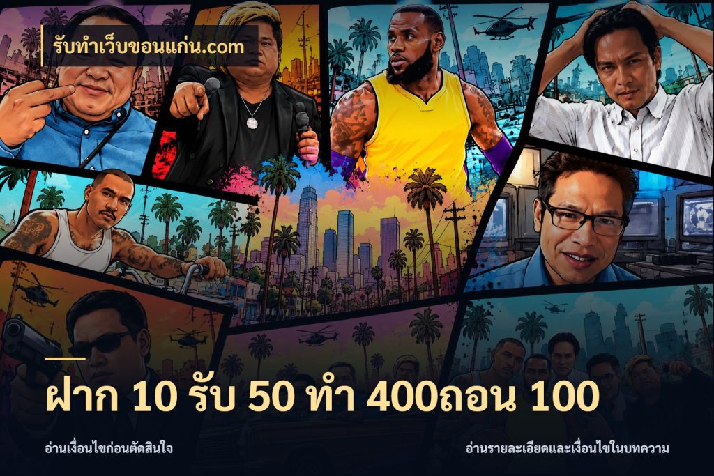 ฝาก 10 รับ 50 ทํา 400ถอน 100 สนุกกับตัวเลือกโปรในสไตล์ของคุณ กับ รับทําเว็บขอนแก่น.com
