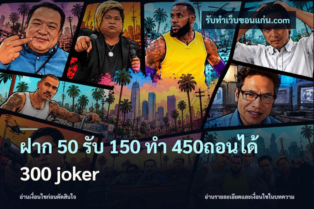 ฝาก 50 รับ 150 ทํา 450ถอนได้ 300 joker