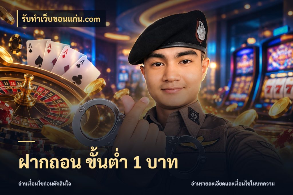 ฝากถอน ขั้นต่ำ 1 บาท ยอดเริ่มต้นน่าจับตากับสิทธิ์ที่เกี่ยวข้อง ในมุม รับทําเว็บขอนแก่น.com