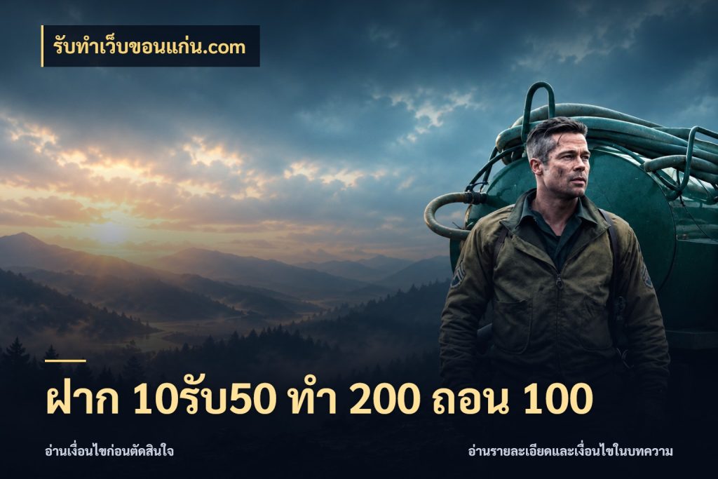 ฝาก 10รับ50 ทํา 200 ถอน 100 จับประเด็นยอดรับก่อนเลือกความสนุก กับ รับทําเว็บขอนแก่น.com